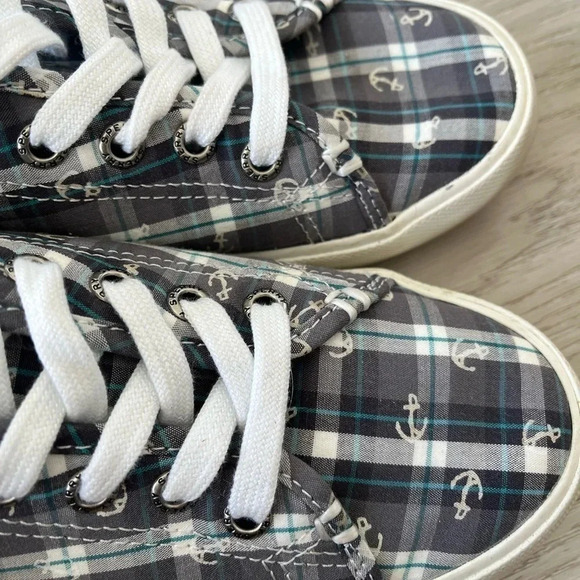 Sperry Sneaker Top-Sider Pier View Women’s Size 7 Anchor Gray Plaid Nautical - Picture 7 of 7